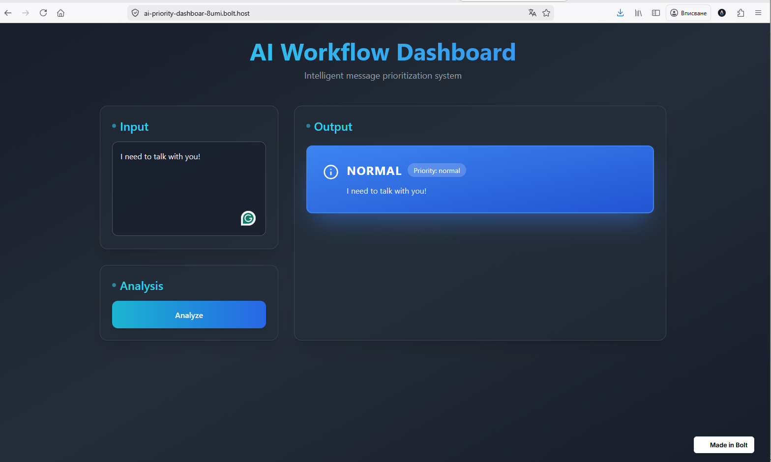 AI Dashboard — Normal priority